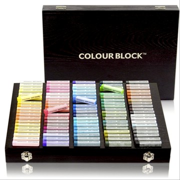 【COLOUR BLOCK】系列 100PCS質感木盒粉彩繪畫組【墊腳石】