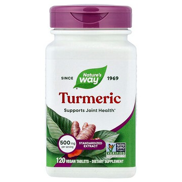 Nature's Way, 姜黃，優質提取物，500 毫克，120 片全素食片
