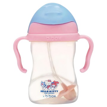 b.box 防漏學習水杯 澳洲設計 6個月以上適用  HELLO KITTY AND FRIENDS  240ml  1個  HELLO KITTY AND FRIENDS 透明色 + 粉紅色 + 藍色