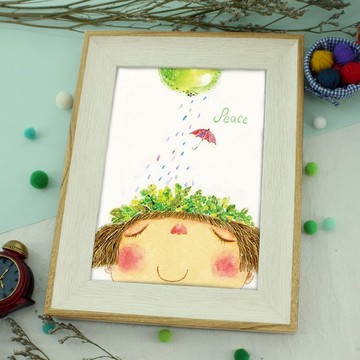 【客製化禮物】掛畫- 靈果-和平 /手繪原作/藝術微噴畫連松木相框