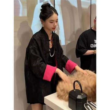 新中式復古今年流行外套女早秋設計感黑色上衣古風時尚盤扣襯衫潮