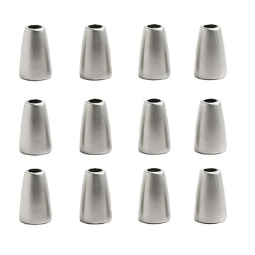 現代霧面繩扣鐘型繩尾夾  12個  銀色