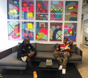 免運速發開發票 KAWS版畫Ups And Downs潮流藝術裝飾畫藝術掛畫