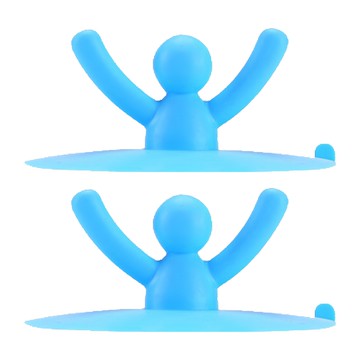 iSFun 萬歲小人 矽膠排水孔水杯蓋2件組  1組  顏色隨機  9.5 x 4cm