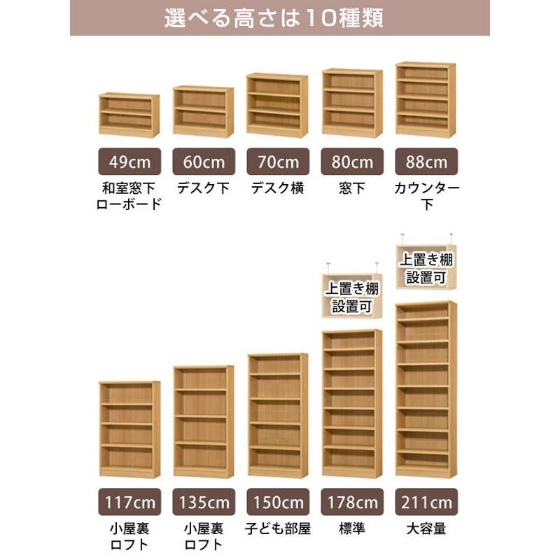 オーダー本棚 壁面収納 オーダーラック 標準棚板タイプ 幅60-70cm 奥行