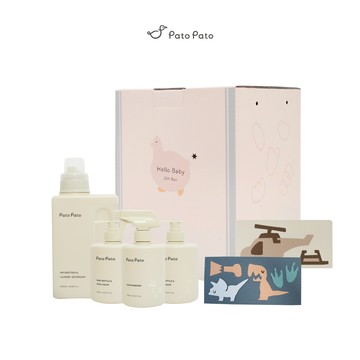 【PatoPato】清潔液 6件禮盒組 / 奶瓶清潔x2瓶+嬰兒洗衣精x1瓶+衣物去漬x1瓶+益智拼圖x2片(隨機款)