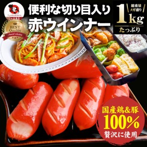 ウインナー 赤ウインナー 1kg 国産100％肉使用 タコさんウインナー 豚 焼肉セット 朝食 焼くだけ お弁当 弁当 アウトドア お家焼肉 レジ