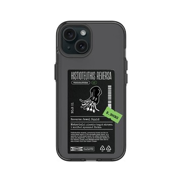 iPhone 15 Clear 酷墨灰 - Marine Debris - 塑膠袋逆帆魷（隱藏版）