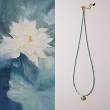 原創天水謠天然綠松石串珠手工項鏈