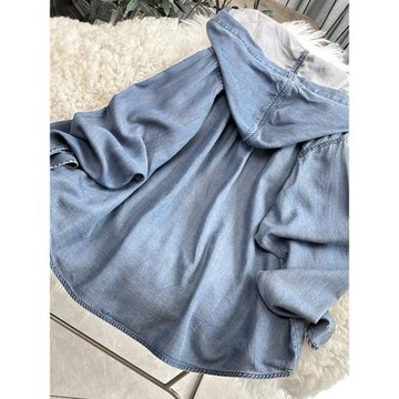 垂感防曬衣服女春夏萊賽爾連帽牛仔襯衫寬松大碼長袖薄款開衫外套