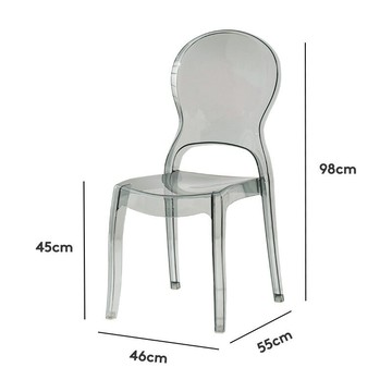 透明椅子  家用現代簡約亞克力餐椅  家用梳妝凳靠背網紅水晶凳子G9/19