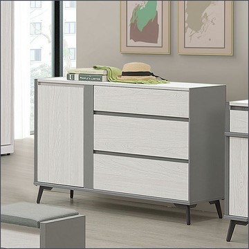 4尺三抽開門收納櫃 斗櫃 餐櫥櫃 抽屜櫃 置物櫃 櫥櫃 儲物櫃【163B4309】Leader傢居館163-M154