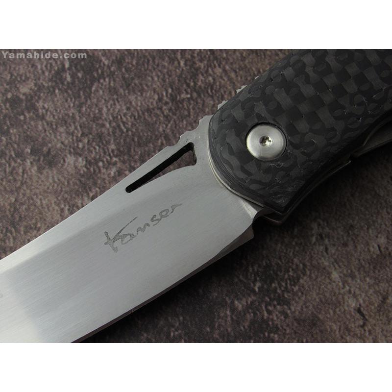 松野 寛生 作 カーボン 折り畳みナイフ Kansei Matsuno Custom Knife LRF05-L