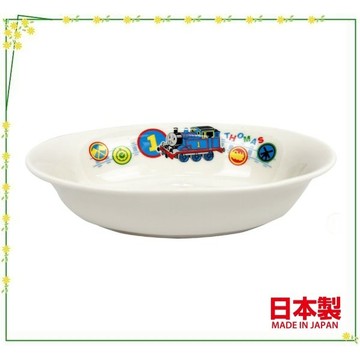 asdfkitty*日本製 金正陶器 湯瑪士小火車 長橢圓陶瓷盤/咖哩盤/有深度碗盤-正版