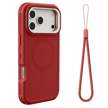 Bebehome 極盾三層防護磁吸手機殼附掛繩 支援MagSafe  紅色  iPhone 17 Pro