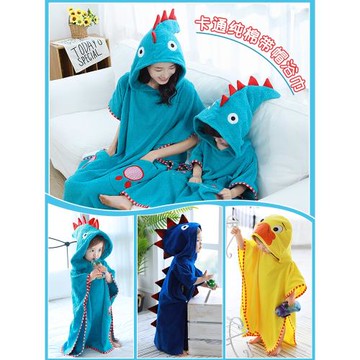 兒童浴巾斗篷帶帽浴袍全棉專用游泳洗澡套頭可穿純棉吸水男童小孩