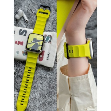 《台灣出貨》適用 APPLE WATCH 波紋矽膠錶帶 運動錶帶 S11 S10 SE  46mm 45mm 女士錶帶