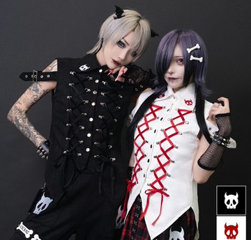ZERO零式魔王兔刺繡前後綁帶銀扣緊身無袖襯衫ACDC RAG台灣JA0798