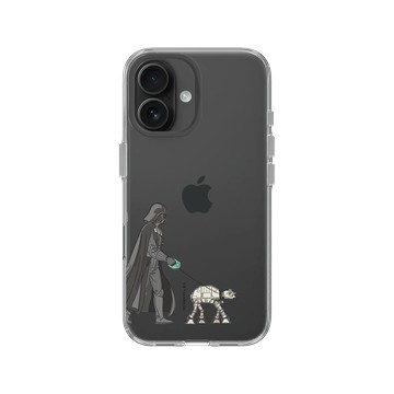 iPhone 16 Clear Case（相機按鈕） 透明 - 迪士尼-星際大戰 Star Wars - 黑武士-散步-幽默系列