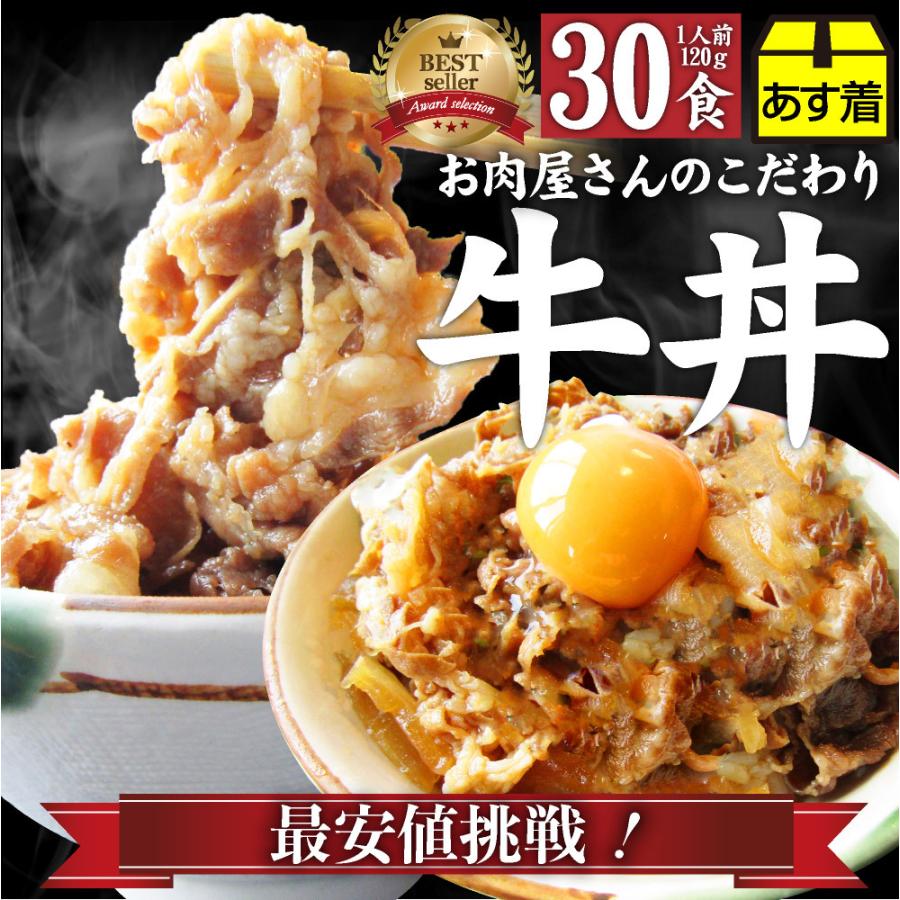 牛丼 牛丼の具 30個セット お肉屋さんのこだわり たっぷり牛肉の簡単牛丼 1食120g