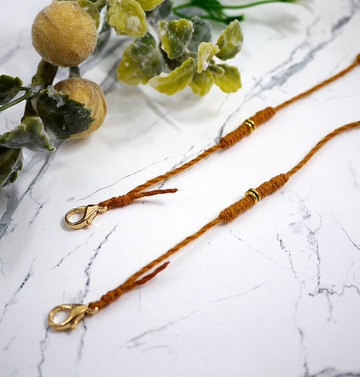 編織簡約日常口罩鍊 栗子棕