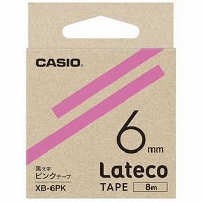 まとめ売り カシオ計算機 ラテコ専用テープXB-6PK ピンクに黒文字（×10セット） [▲][TP]