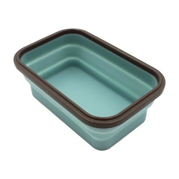 CookPower 鍋寶 可微波食品級羽量摺疊矽膠保鮮盒  湖水綠  1個