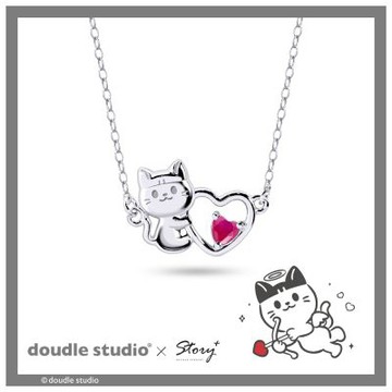 STORY故事銀飾- doudle studio經典系列-I.Love喵喵純銀項鍊