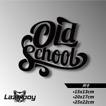 傳統 舊有想法 Old School 車貼 貼紙 防水貼紙 行李箱貼紙 安全帽貼紙 筆電貼紙 反光貼紙