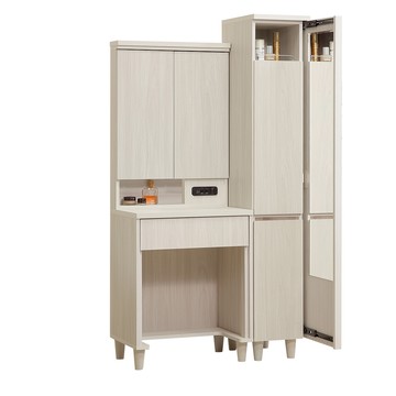 直人木業-RENE白榆木化妝桌組91公分(化妝桌60公分+面右側拉鏡櫃31公分)(不含椅)