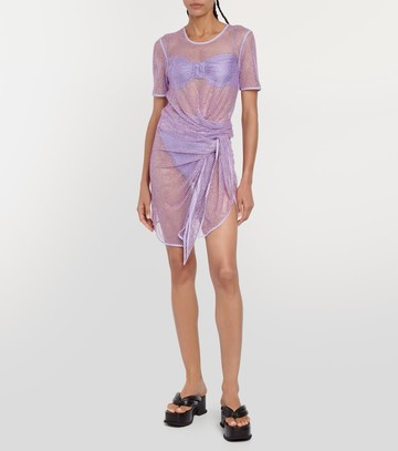 Simkhai Electra embellished mesh cropped top