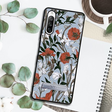 Sony Xperia 10 IV 減震立架手機殼-玫瑰百合