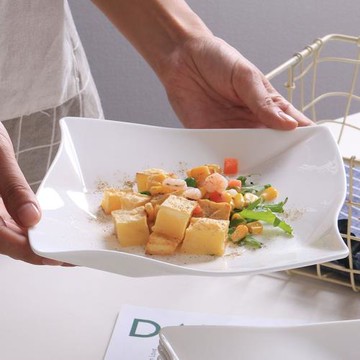 烤盤優質無鉛骨瓷家用純白簡約托盤北歐不規則唐山釉下彩陶瓷餐具