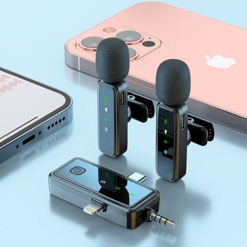 跨境新款J82三合一無線領夾麥克風直播錄視頻帶貨采訪收音麥【北歐家居生活】