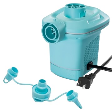 INTEX 110V家用電動充氣幫浦，附三種氣嘴，適用於充氣床、玩具、泳池  10 x 14 x 12cm  水藍色  1個