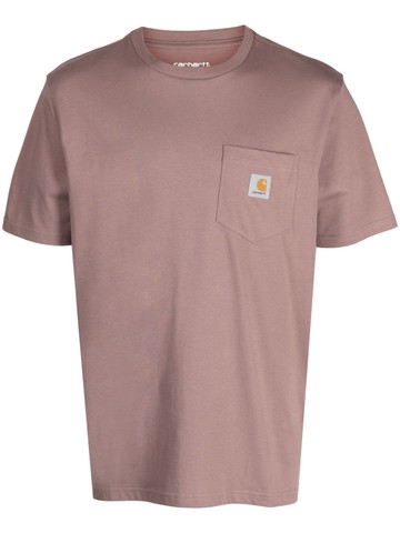 Carhartt WIP - logo-patch cotton T-shirt - men - Cotton - M - Pink