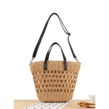 店長推薦鏤空手提編織包復古沙灘海邊度假單肩包百搭時尚女士包