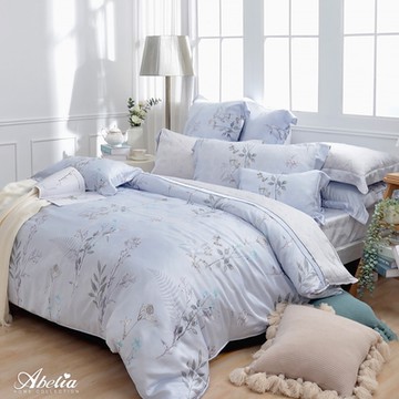 【Great Living格蕾寢飾】英國Abelia 夢之花嫁 特大天絲木漿四件式兩用被床包組