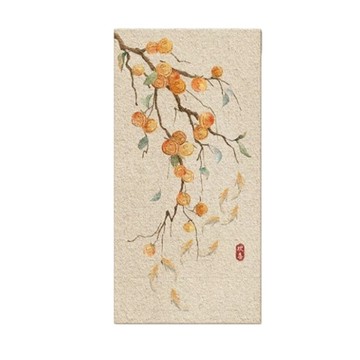 無框畫作 掛畫 裝飾畫 玄關掛畫 新中式掛畫 入戶掛畫 過道掛畫 走廊掛畫 柿子掛畫 無框掛畫 40*80CM