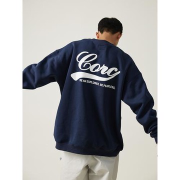 CORCRNT22AW美式復古LOGO印花套頭衛衣男寬松圓領休閑長袖衛衣