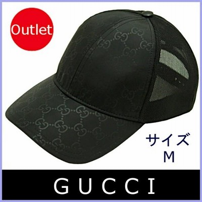 美品】GUCCI グッチ キャップ ブラック 巾着袋付き-