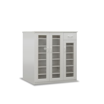 ASSARI-防潮防蛀塑鋼緩衝三門附抽鞋櫃(寬97x深34x高117c白色