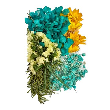 A-ONE 乾燥花 水藍金光 Set 3個