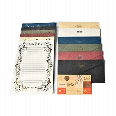 レターセット おしゃれ 封筒 6色 便箋 6色 箔押し 手紙セット かわいい クラフト用紙 便箋と封筒セット シンプル 結婚式 招待状 挨拶 通販 Lineポイント最大get Lineショッピング