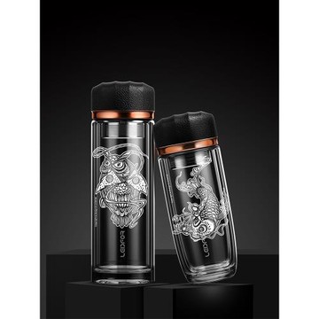 LEIDFOR雷德夫【聞戲起舞】雙層玻璃杯男士水杯高檔杯子防摔茶杯