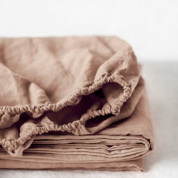 立陶宛 LINEN TALES 頂級亞麻床包 雙人加大 奶茶棕