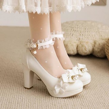 2025春秋新款洛麗塔甜美jk優雅少女高跟時裝單鞋淑女鞋粗跟配裙子