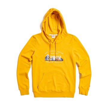 EDWIN｜女裝｜露營刺繡印花連帽T恤