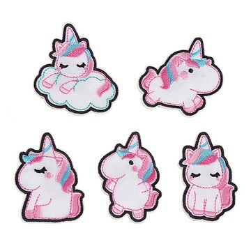 6456 卡通獨角獸布貼 刺繡布貼 小馬刺繡貼 熨燙布貼 遮瑕補丁貼 DIY衣服裝飾 客製化布貼