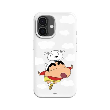 iPhone 16 SolidX 白 - 蠟筆小新 Crayon Shinchan - 小新小白放假囉